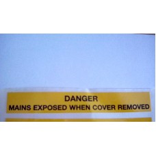 CLANSMAN WARNING DECAL MAINS EXPOSED